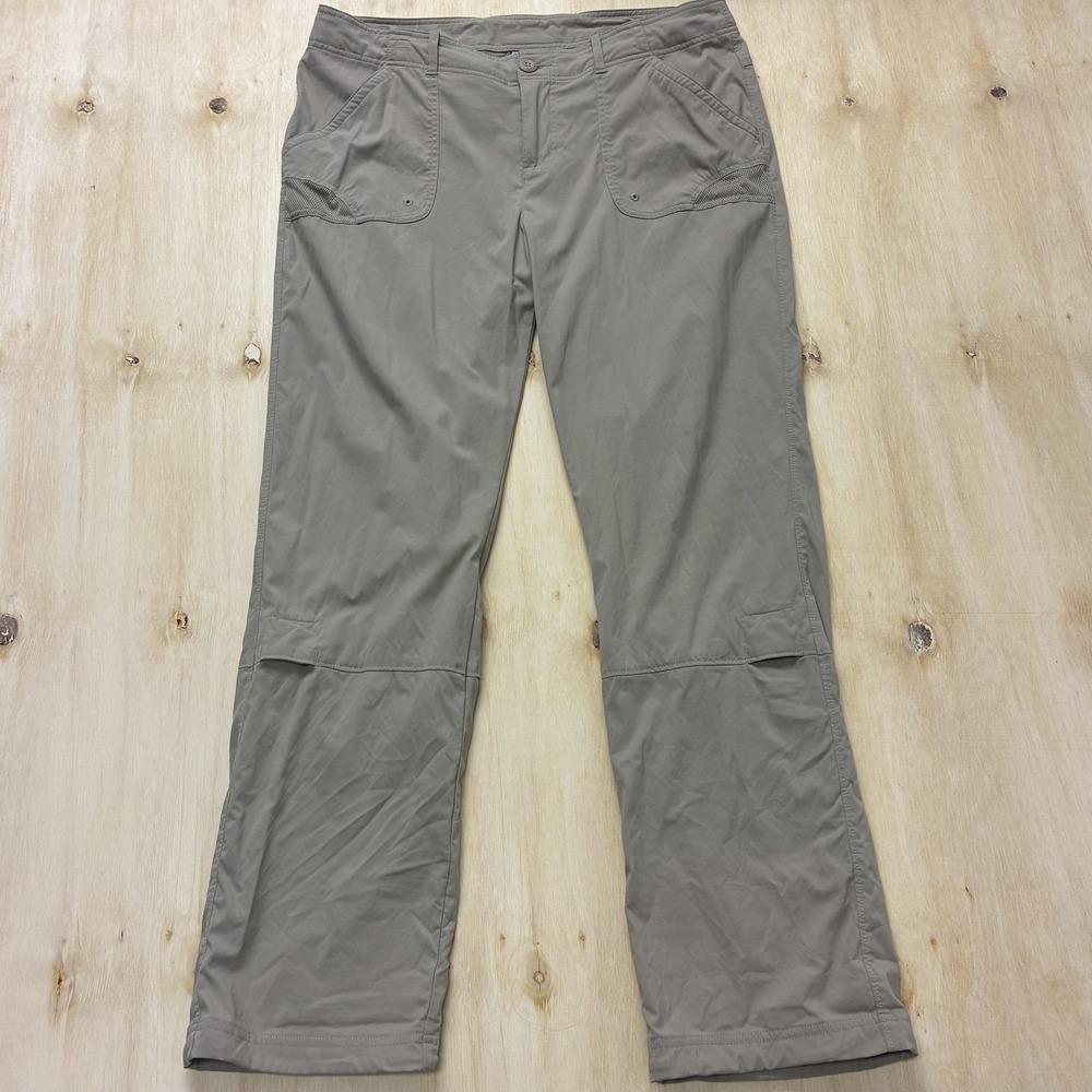 Columbia Cargo Pants Womens 12 Beige Convertible Straight Leg Lightweight Travel
